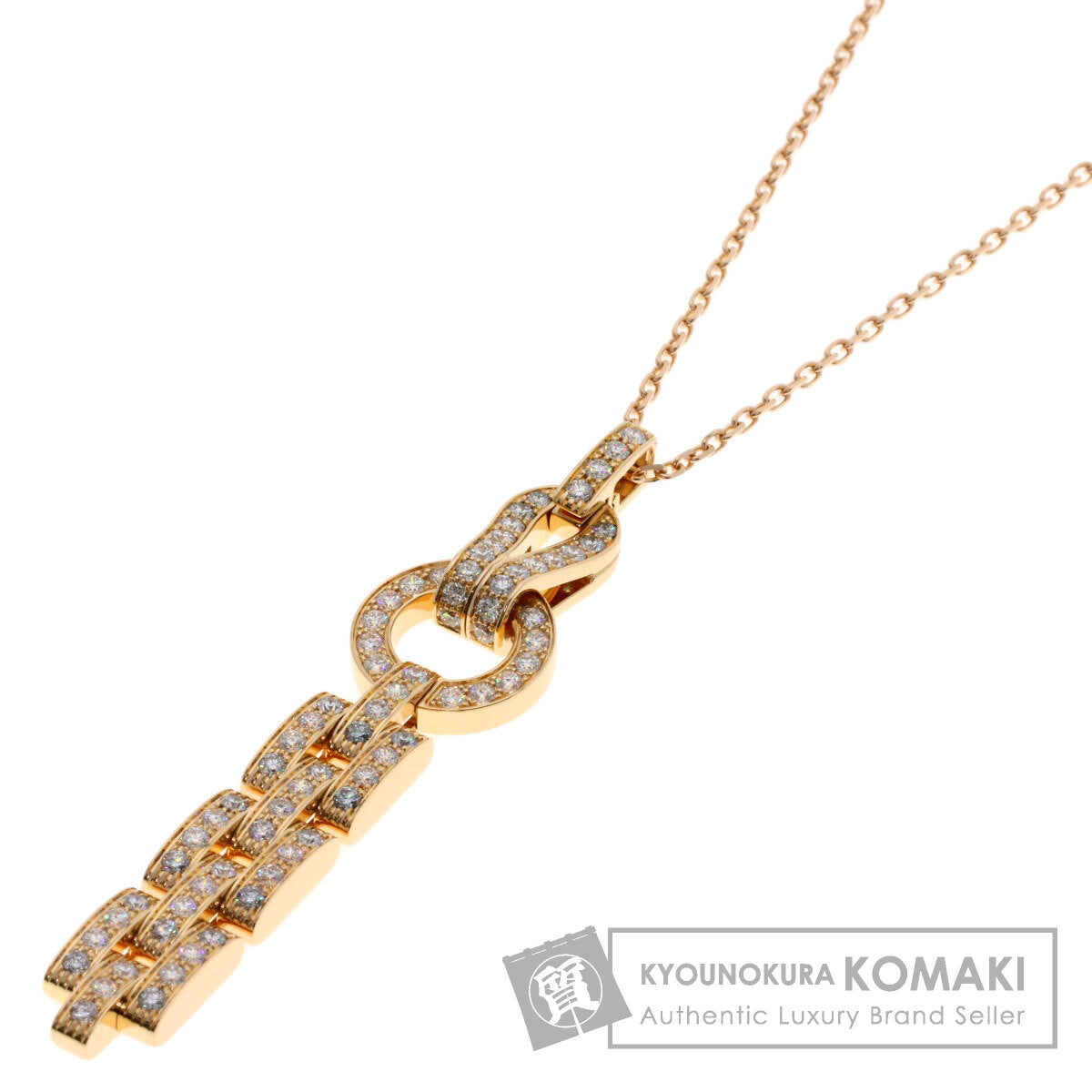CARTIER Agraph Diamond Necklace K18 Pink Gold Ladies [Used]