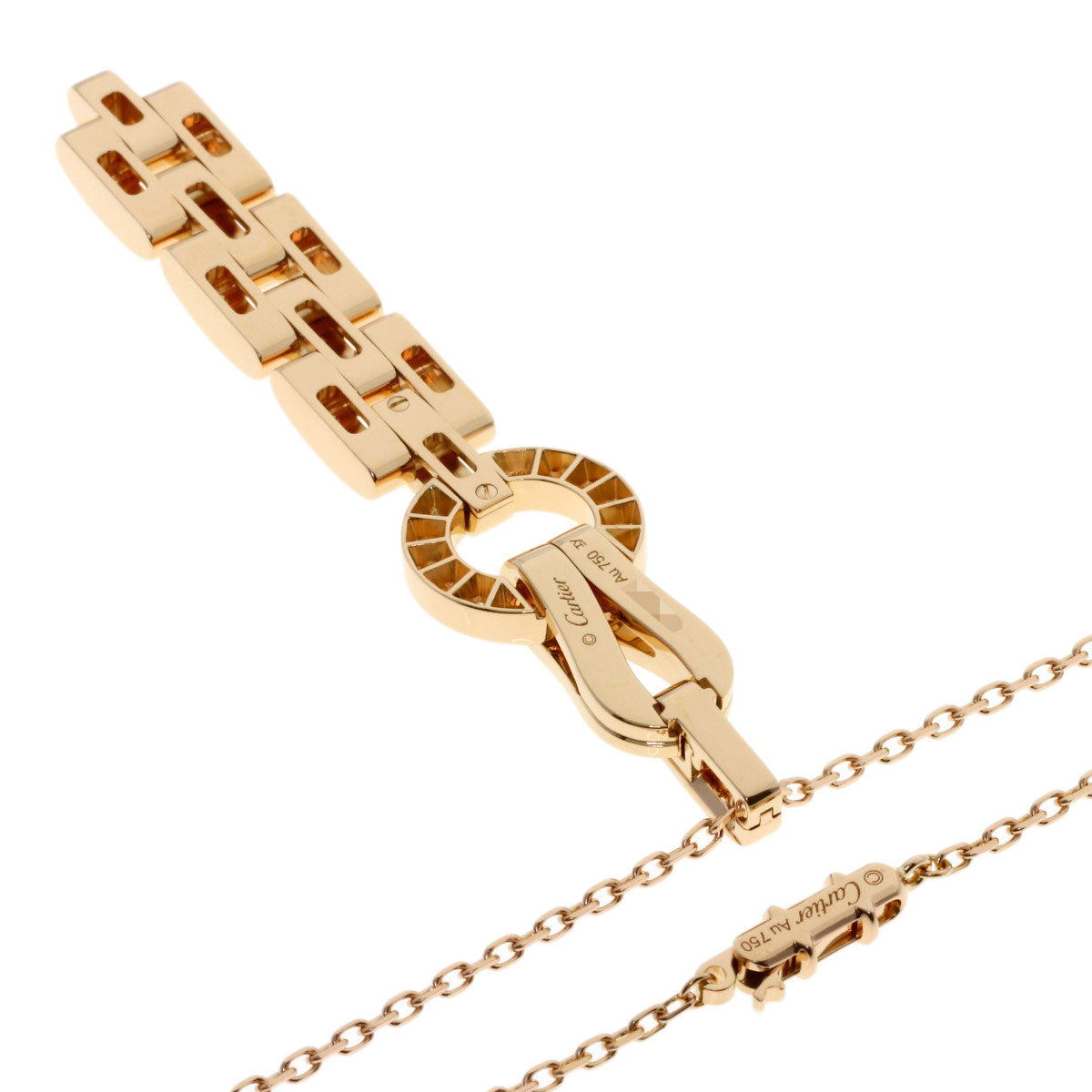 CARTIER Agraph Diamond Necklace K18 Pink Gold Ladies [Used]