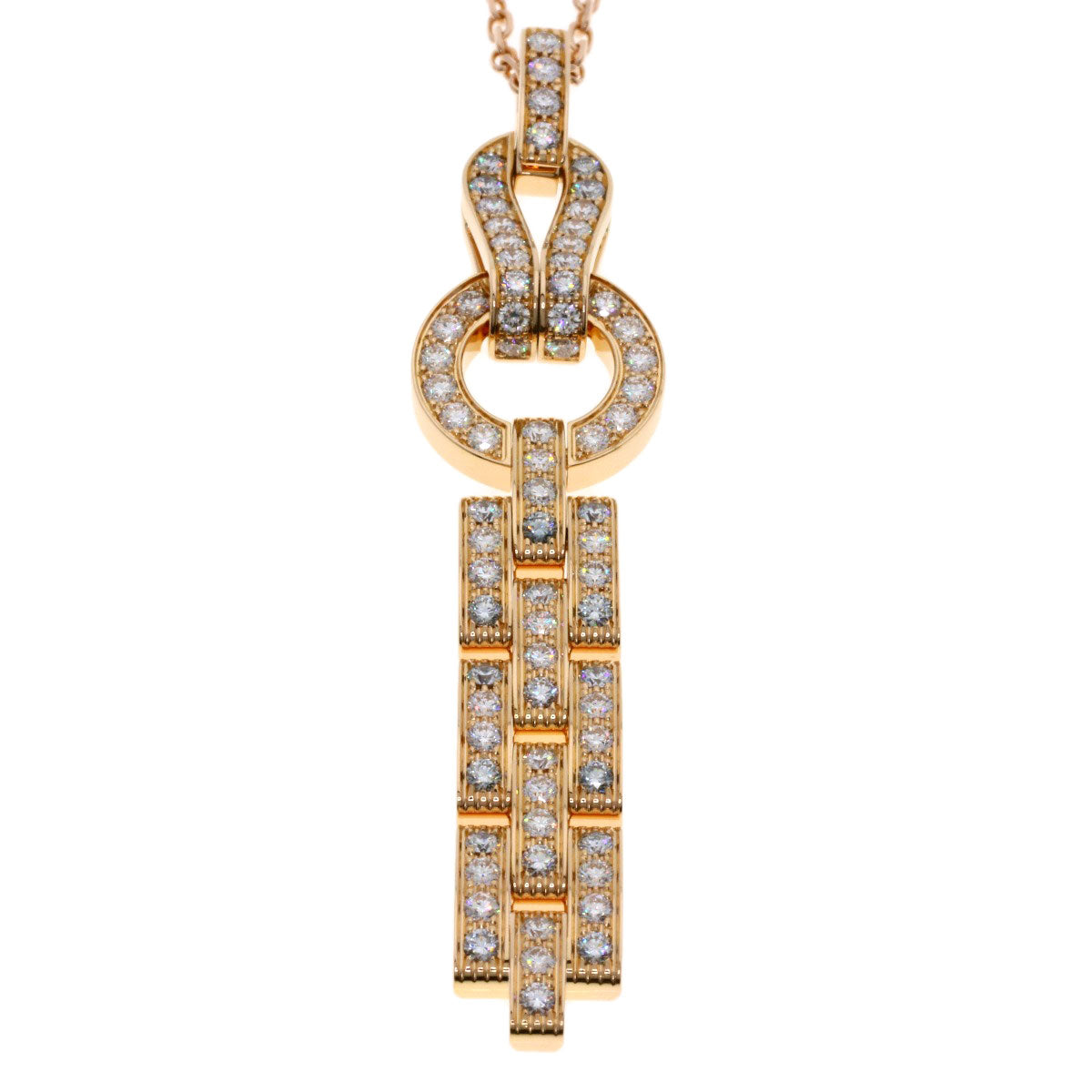 CARTIER Agraph Diamond Necklace K18 Pink Gold Ladies [Used]