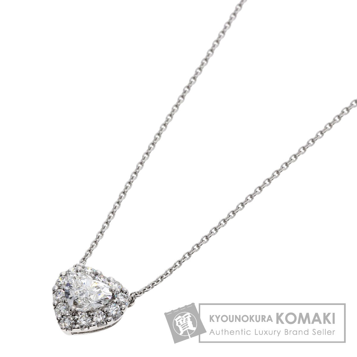 GRAFF Icon Heart Shape Diamond Necklace K18 White Gold Ladies [Used]
