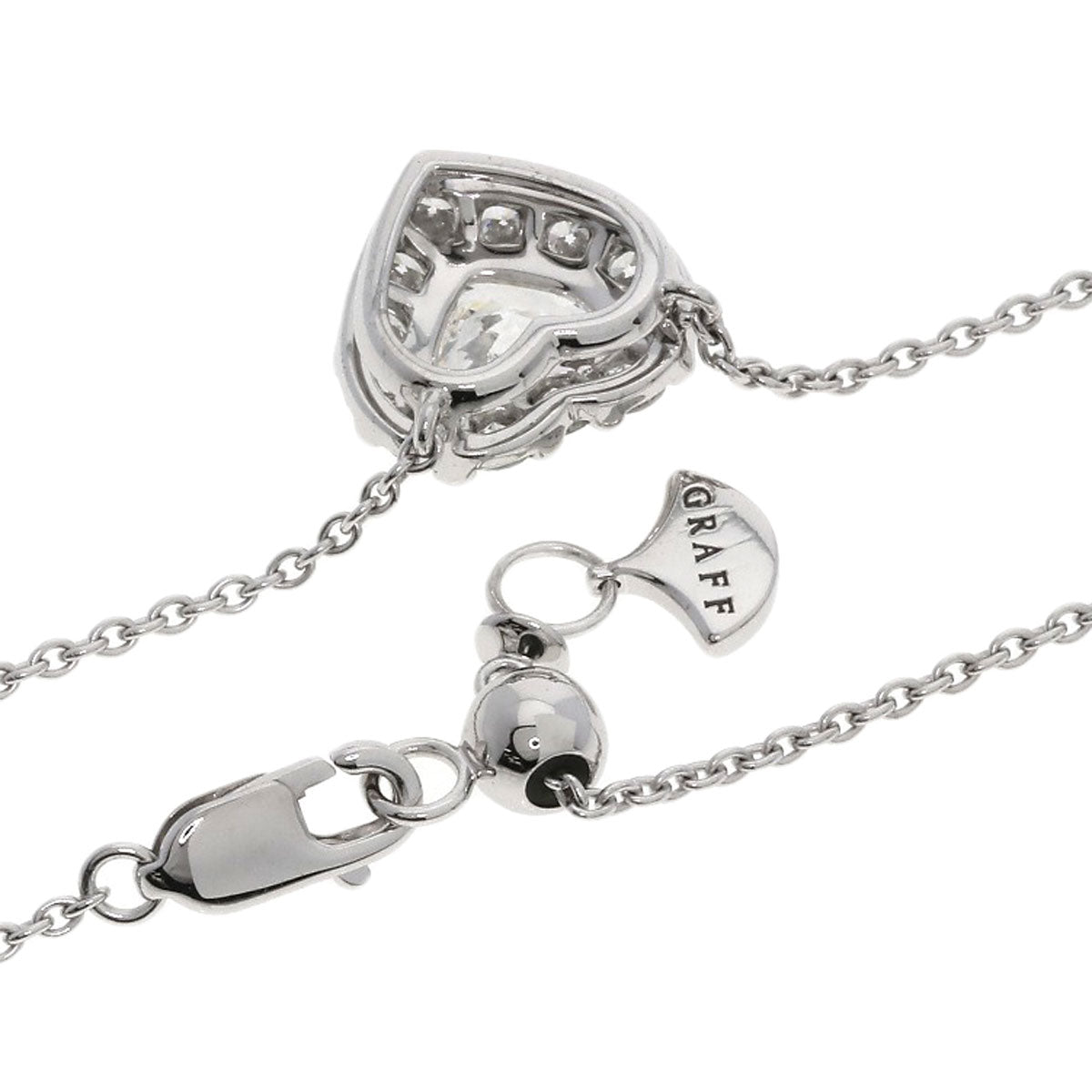 GRAFF Icon Heart Shape Diamond Necklace K18 White Gold Ladies [Used]