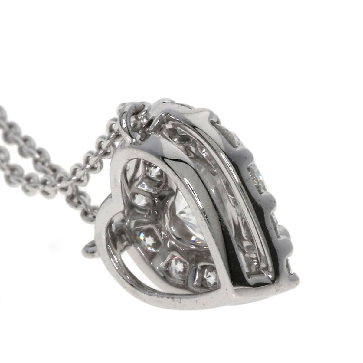 GRAFF Icon Heart Shape Diamond Necklace K18 White Gold Ladies [Used]
