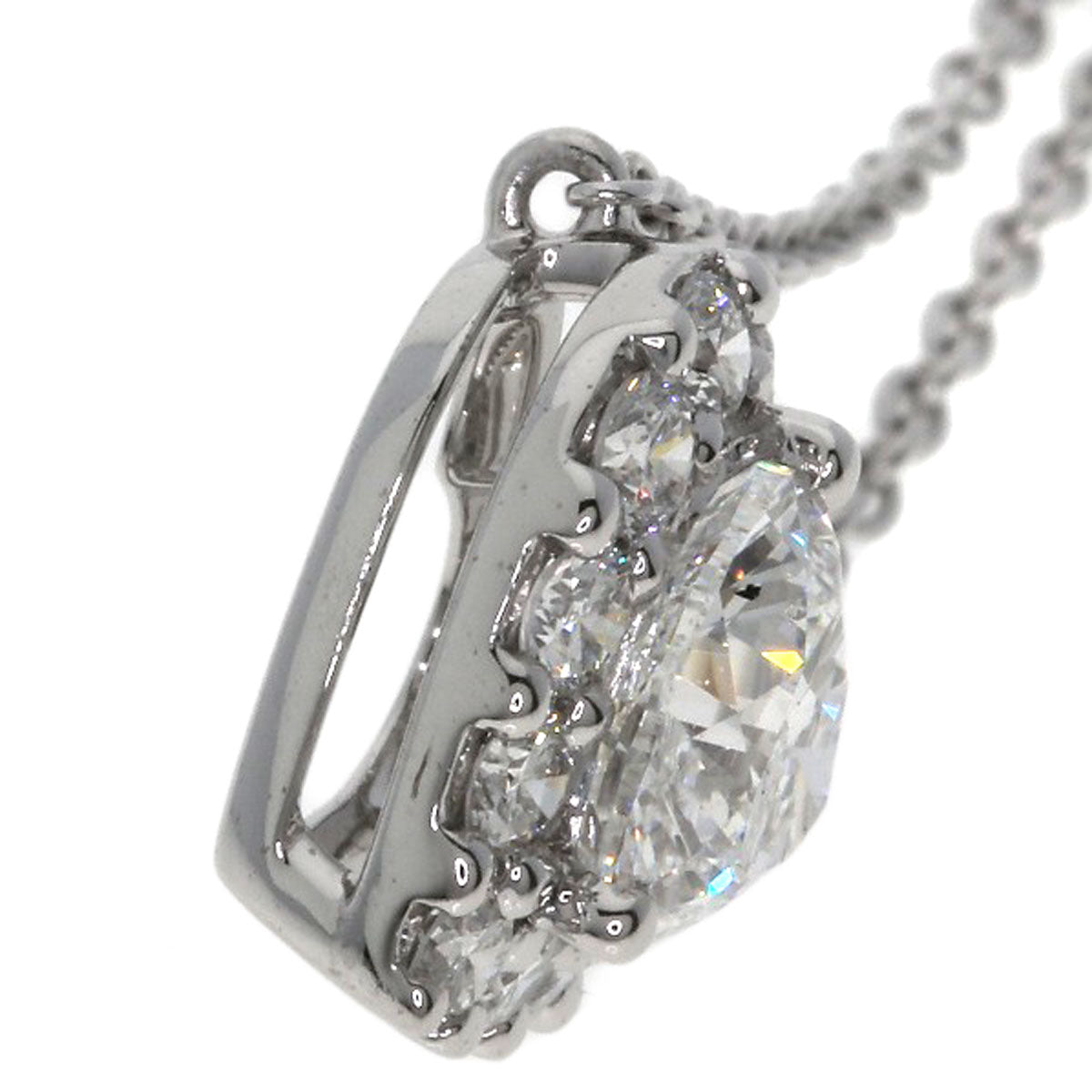 GRAFF Icon Heart Shape Diamond Necklace K18 White Gold Ladies [Used]