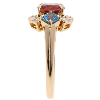 BVLGARI Allegra Pink Tourmaline Amethyst Aquamarine Diamond Ring K18 Pink Gold Ladies [Used]