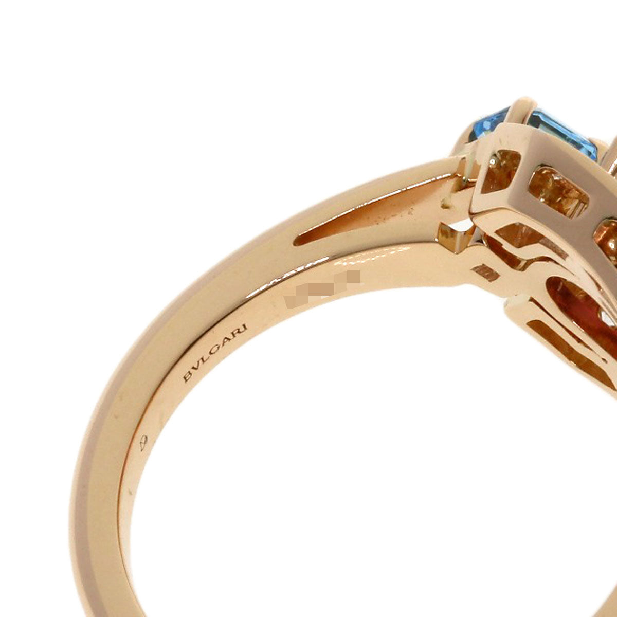 BVLGARI Allegra Pink Tourmaline Amethyst Aquamarine Diamond Ring K18 Pink Gold Ladies [Used]