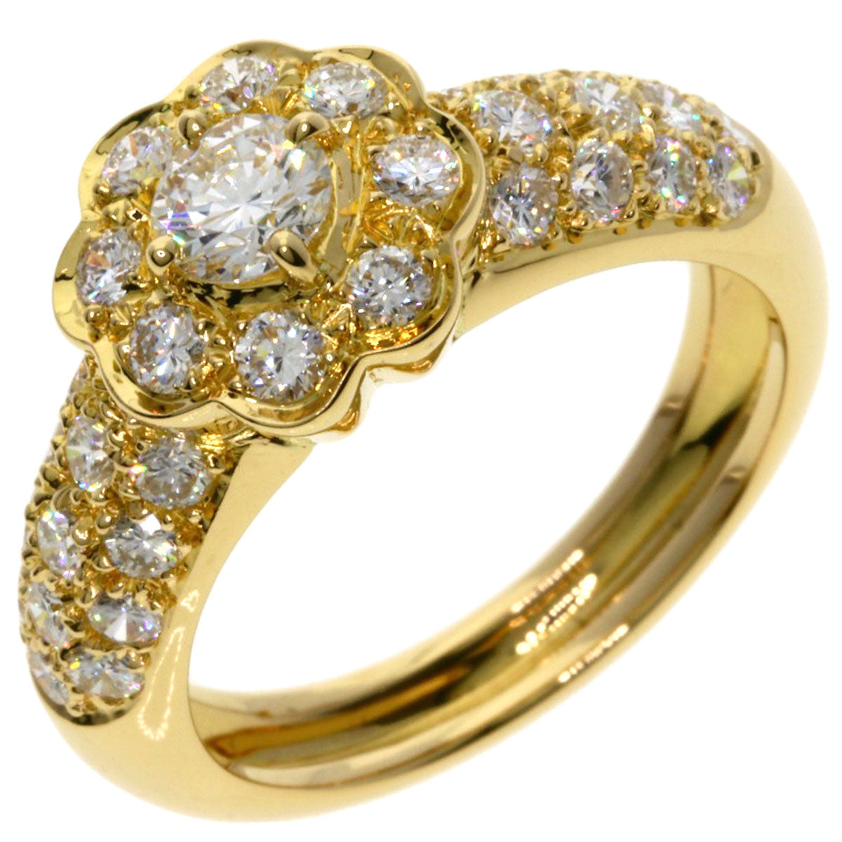 Boucheron Diamond #52 Ring K18 Yellow Gold Ladies [Used]