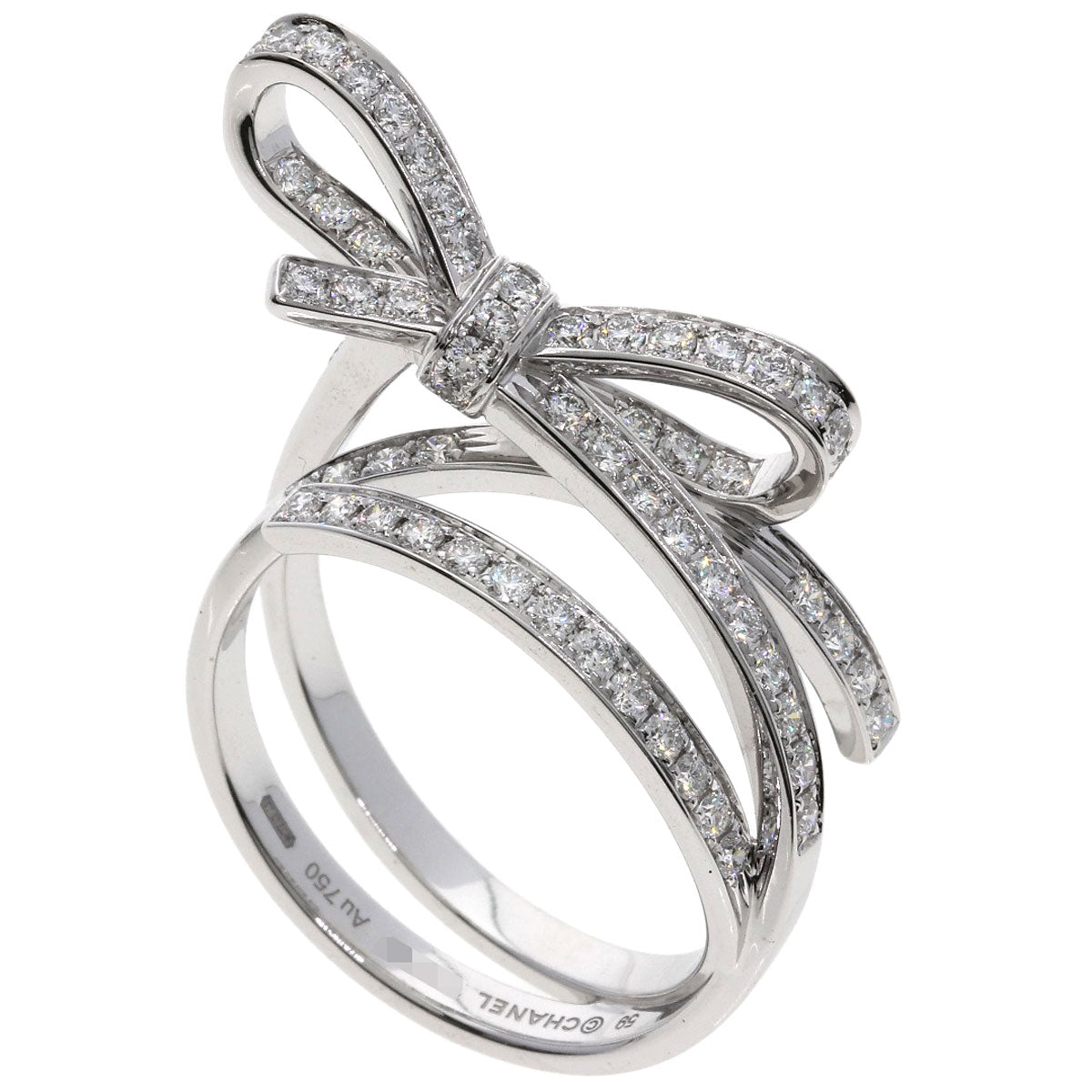 CHANEL Ruban de Chanel Diamond #59 Ring K18 White Gold Ladies [Used]