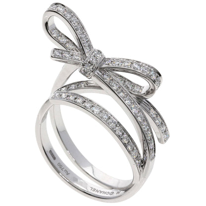 CHANEL Ruban de Chanel Diamond #59 Ring K18 White Gold Ladies [Used]