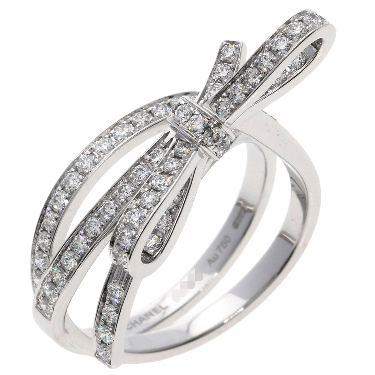 CHANEL Ruban de Chanel Diamond #59 Ring K18 White Gold Ladies [Used]