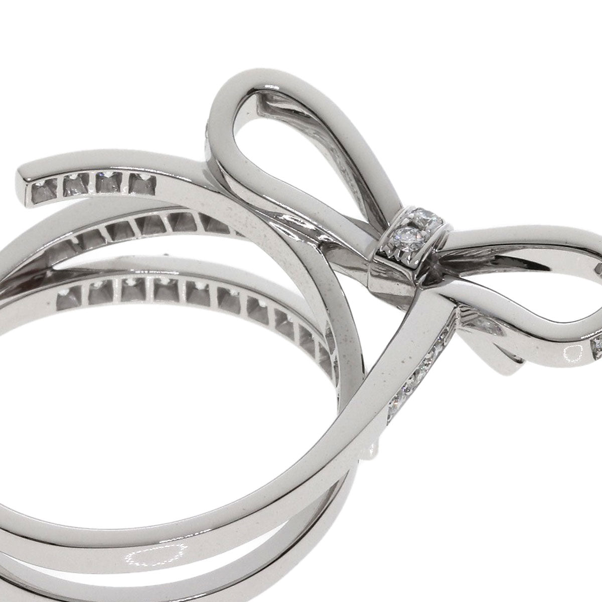 CHANEL Ruban de Chanel Diamond #59 Ring K18 White Gold Ladies [Used]