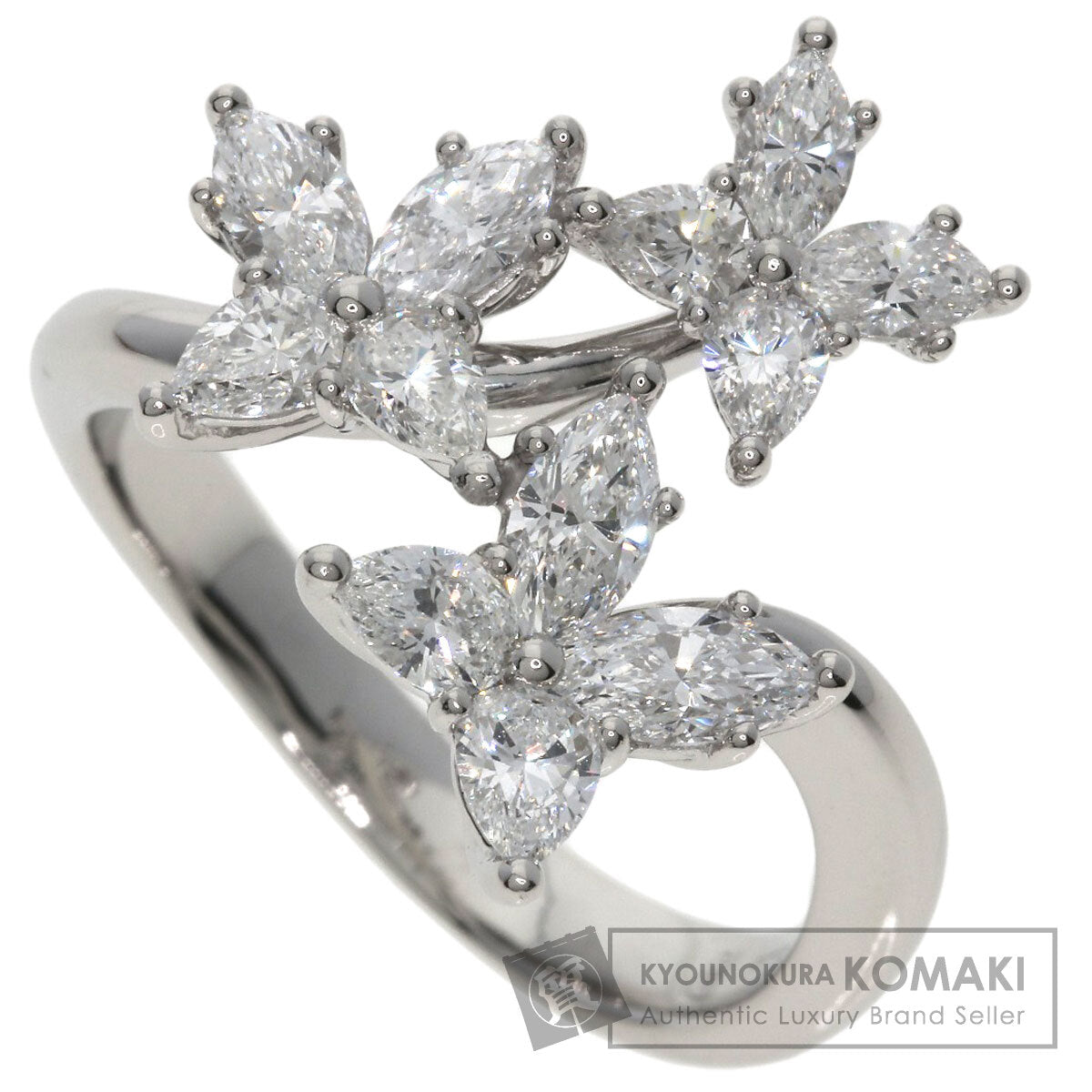 HARRY WINSTON Marquissa Triple Motif Diamond Ring Platinum PT950 Ladies [Used]
