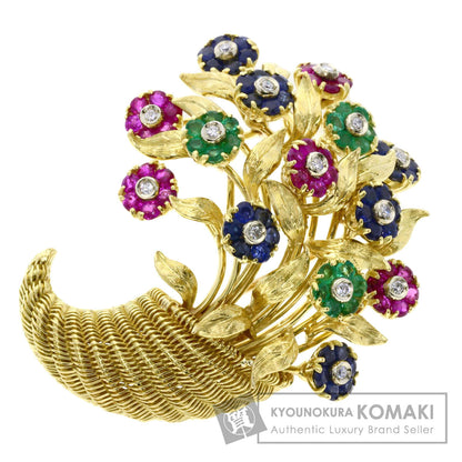 TIFFANY&Co. Antique flower motif Brooch K18 Yellow Gold Ladies [Used]