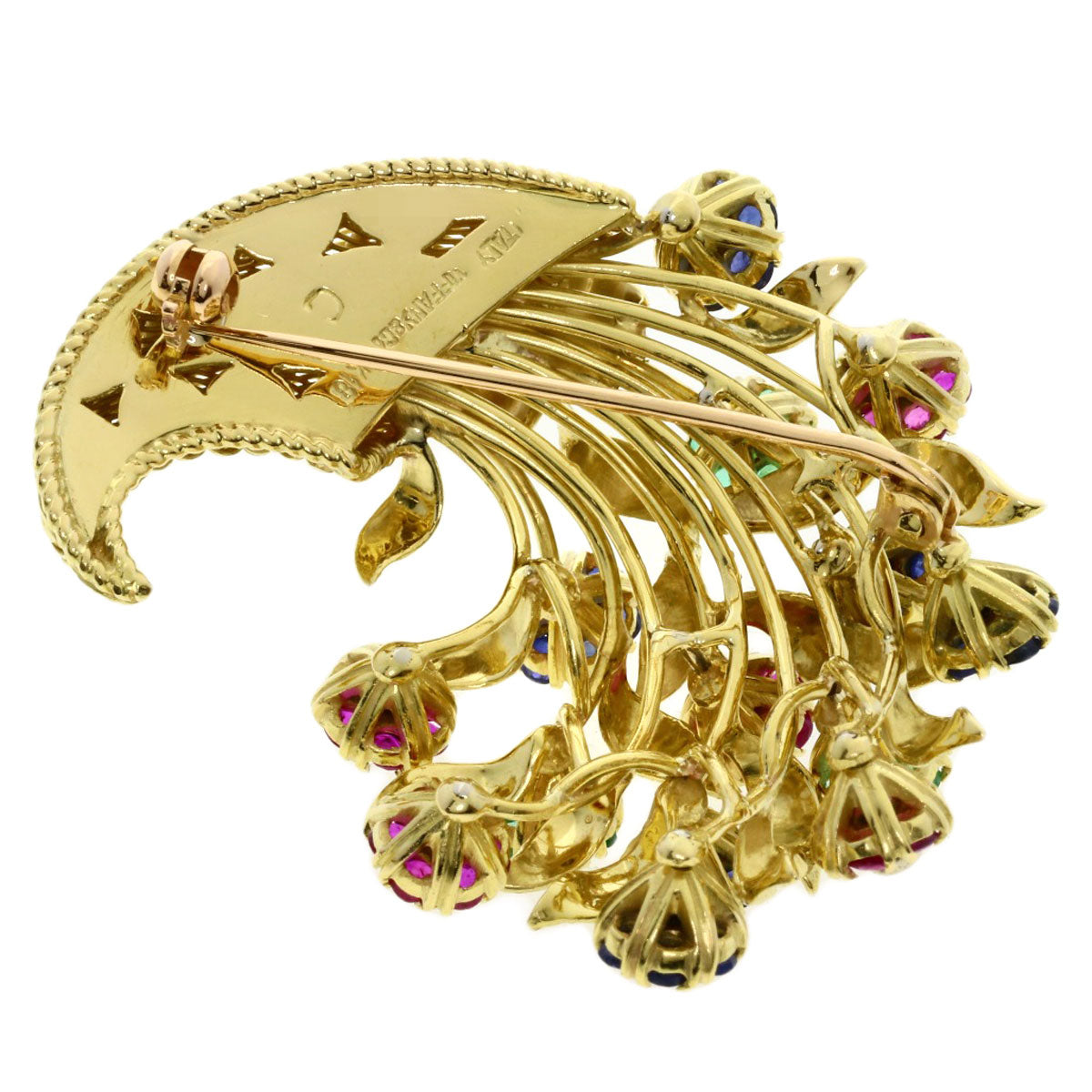 TIFFANY&Co. Antique flower motif Brooch K18 Yellow Gold Ladies [Used]