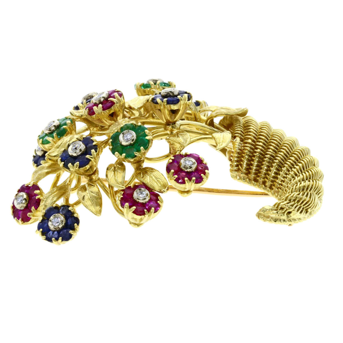 TIFFANY&Co. Antique flower motif Brooch K18 Yellow Gold Ladies [Used]