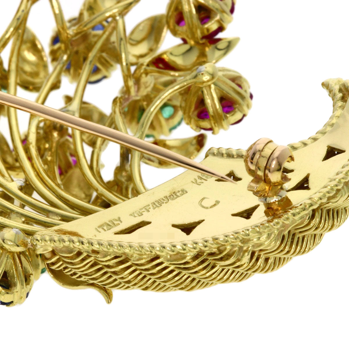 TIFFANY&Co. Antique flower motif Brooch K18 Yellow Gold Ladies [Used]