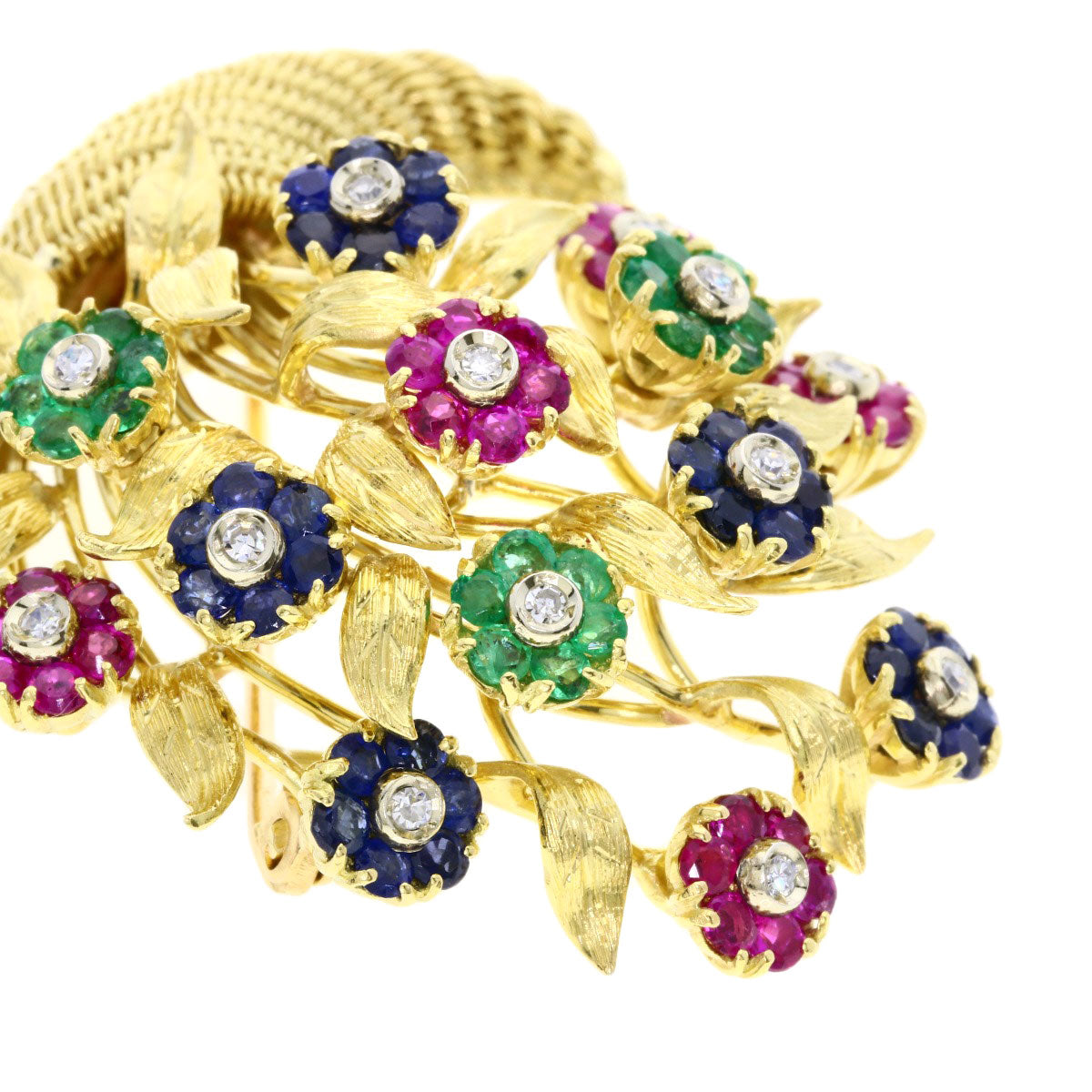 TIFFANY&Co. Antique flower motif Brooch K18 Yellow Gold Ladies [Used]
