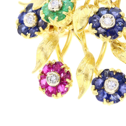 TIFFANY&Co. Antique flower motif Brooch K18 Yellow Gold Ladies [Used]