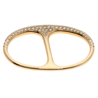 HERMES Shane Dunkle Punk Double Ring Diamond #54 Ring K18 Pink Gold Ladies [Used]