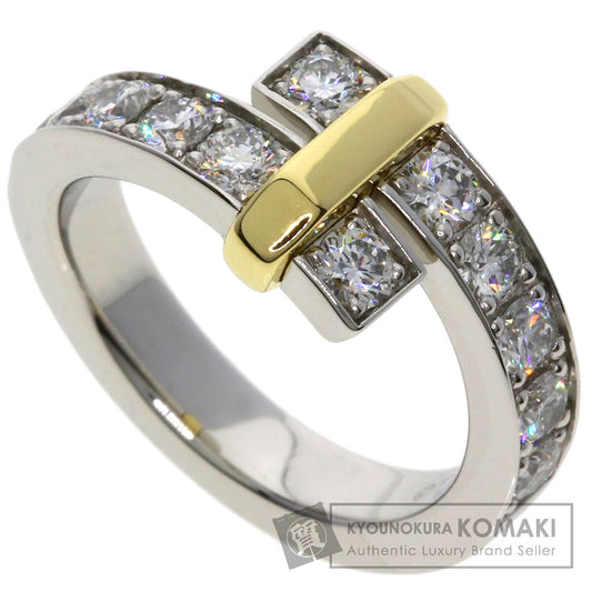 TIFFANY&Co. Edge Wide Bypass Diamond Ring Platinum PT950 18K Yellow GoldLadies [Used]