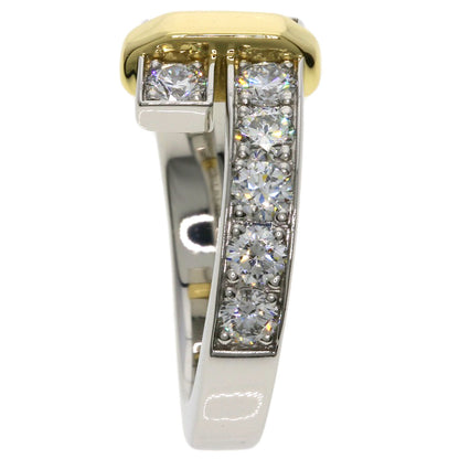TIFFANY&Co. Edge Wide Bypass Diamond Ring Platinum PT950 18K Yellow GoldLadies [Used]
