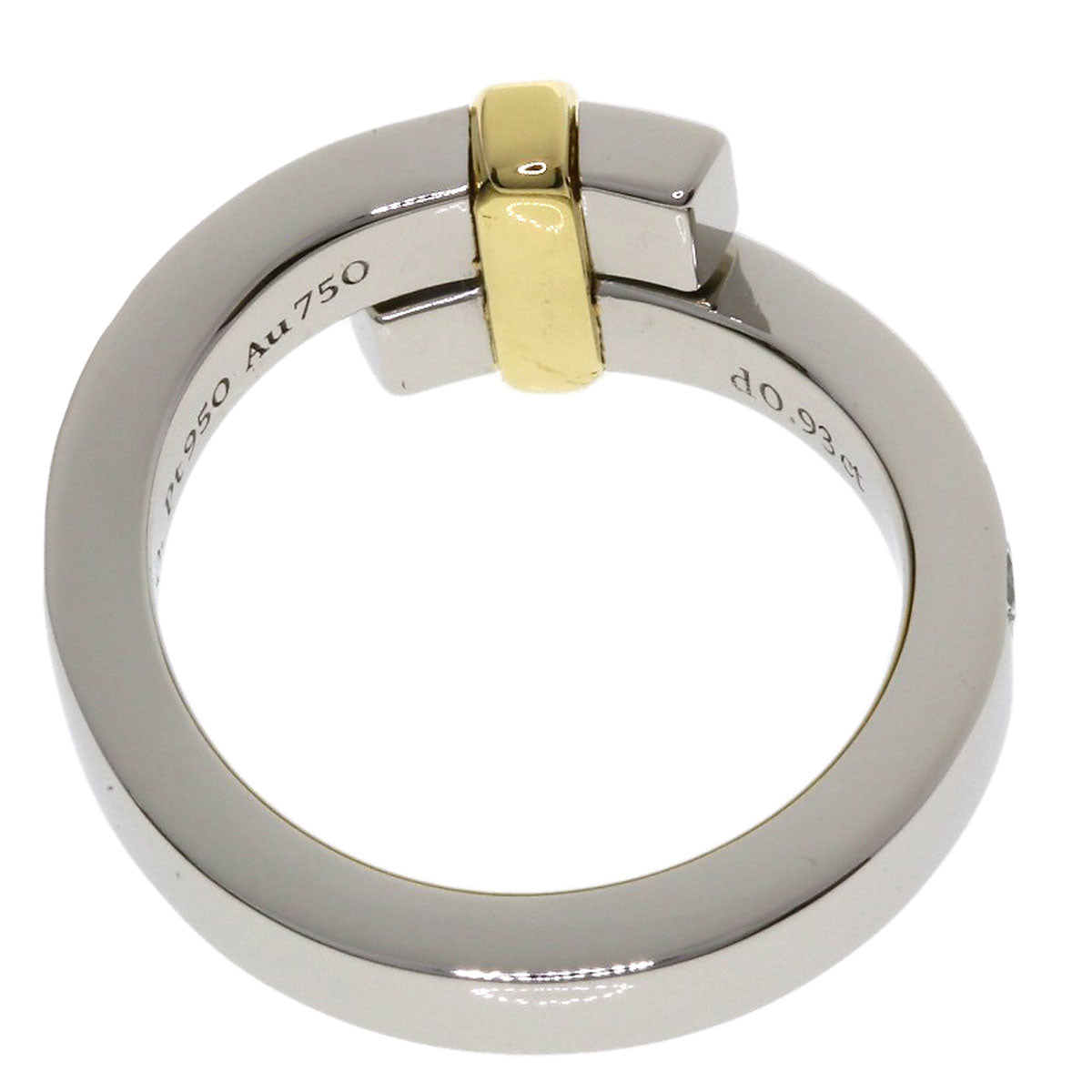 TIFFANY&Co. Edge Wide Bypass Diamond Ring Platinum PT950 18K Yellow GoldLadies [Used]