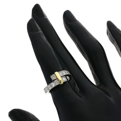 TIFFANY&Co. Edge Wide Bypass Diamond Ring Platinum PT950 18K Yellow GoldLadies [Used]