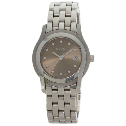 GUCCI 11P Diamond Watches 5500L Stainless Steel/Stainless Steel Ladies