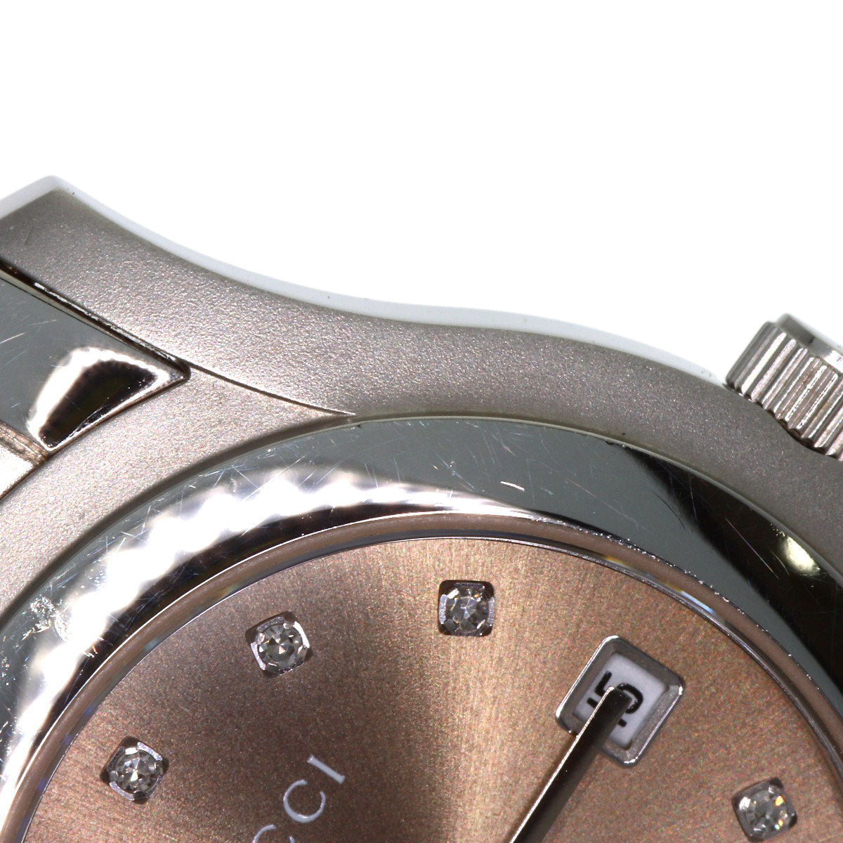 GUCCI 11P Diamond Watches 5500L Stainless Steel/Stainless Steel Ladies