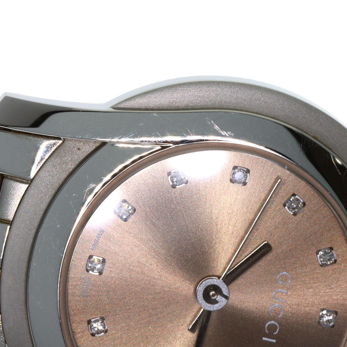 GUCCI 11P Diamond Watches 5500L Stainless Steel/Stainless Steel Ladies