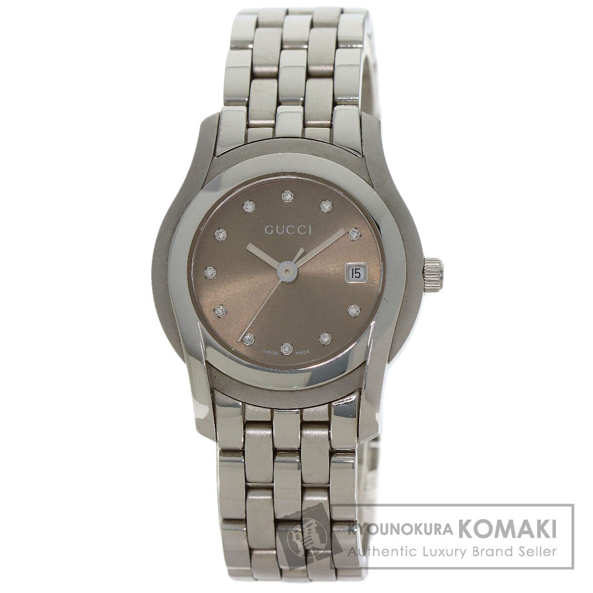 GUCCI 11P Diamond Watches 5500L Stainless Steel/Stainless Steel Ladies