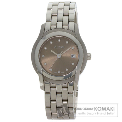 GUCCI 11P Diamond Watches 5500L Stainless Steel/Stainless Steel Ladies