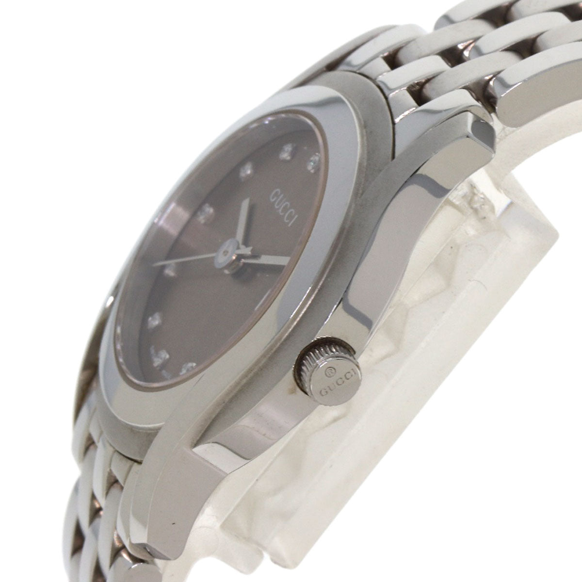 GUCCI 11P Diamond Watches 5500L Stainless Steel/Stainless Steel Ladies