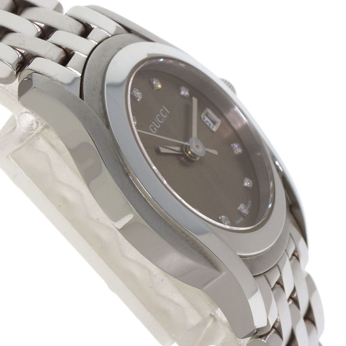 GUCCI 11P Diamond Watches 5500L Stainless Steel/Stainless Steel Ladies