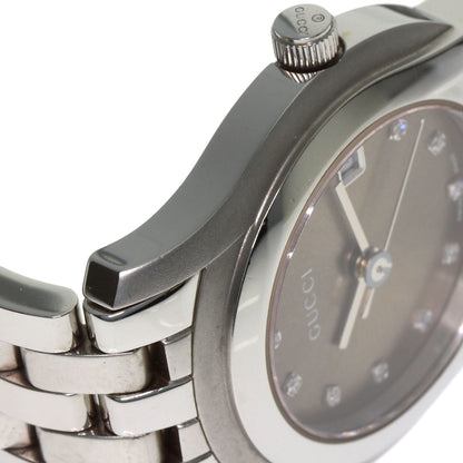 GUCCI 11P Diamond Watches 5500L Stainless Steel/Stainless Steel Ladies