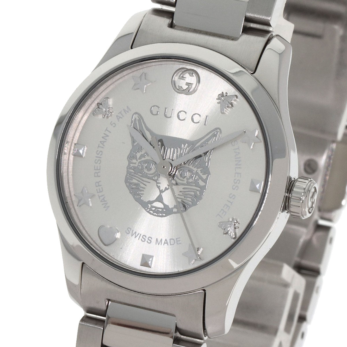 GUCCI G Timeless Cat Head 126.5 Watches YA126595 Stainless Steel/Stainless Steel Ladies