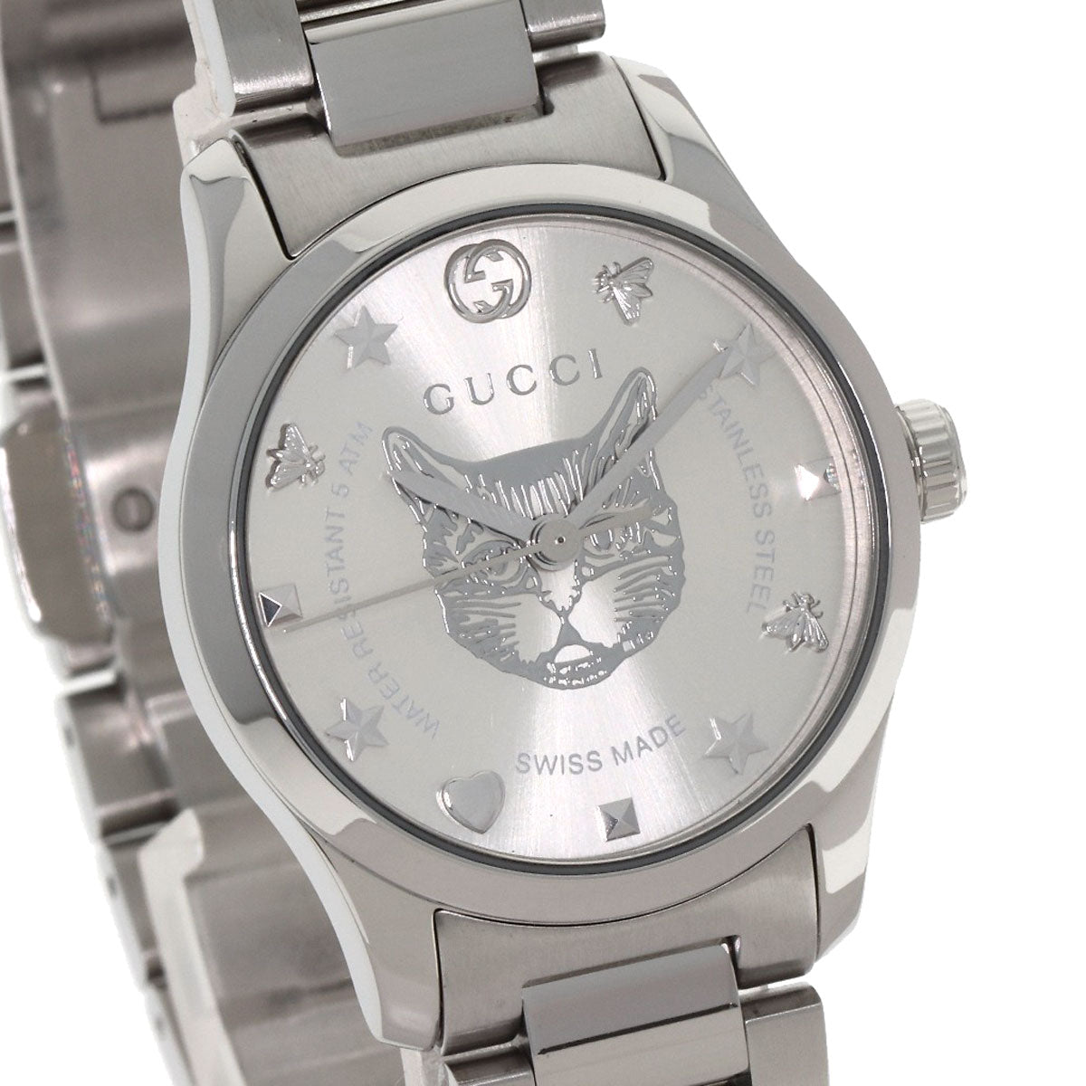 GUCCI G Timeless Cat Head 126.5 Watches YA126595 Stainless Steel/Stainless Steel Ladies