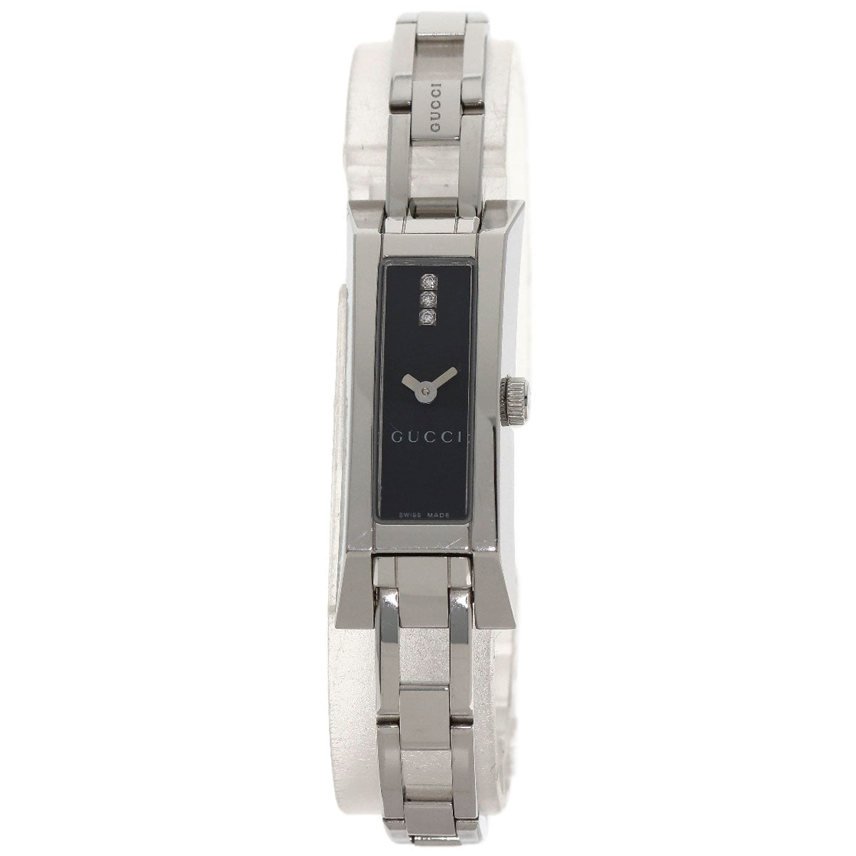 GUCCI 3P Diamond Watches YA110 Stainless Steel/Stainless Steel Ladies