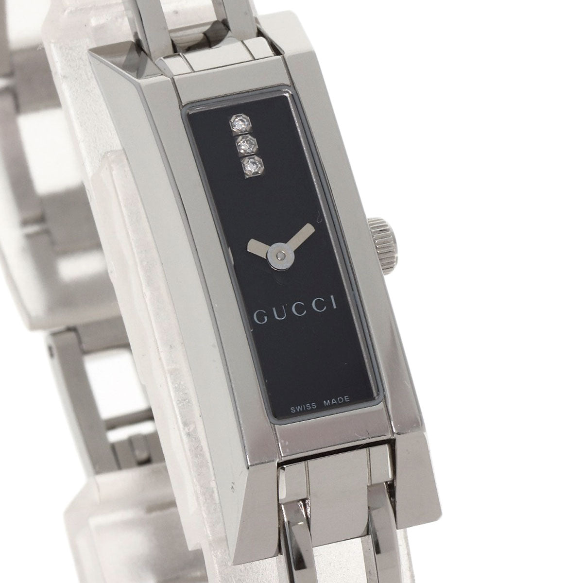GUCCI 3P Diamond Watches YA110 Stainless Steel/Stainless Steel Ladies