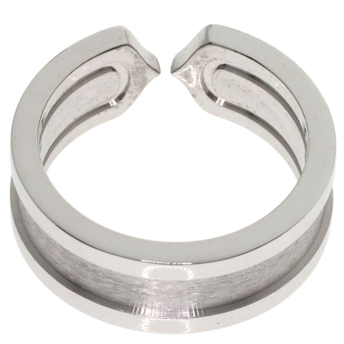 CARTIER C2 Ring SM Diamond #48 Ring K18 White Gold Ladies [Used]