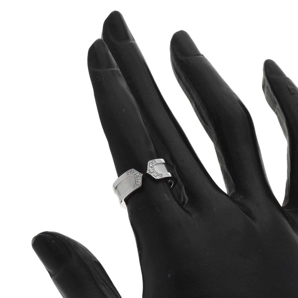 CARTIER C2 Ring SM Diamond #48 Ring K18 White Gold Ladies [Used]