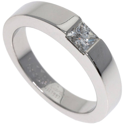 CARTIER Tank 1P Diamond #49 Ring K18 White Gold Ladies [Used]