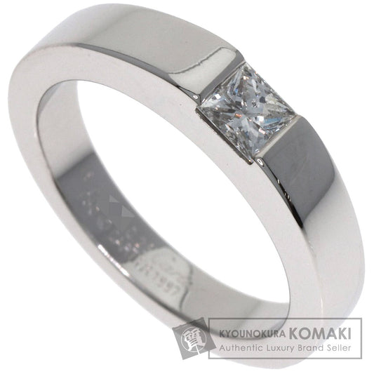 CARTIER Tank 1P Diamond #49 Ring K18 White Gold Ladies [Used]
