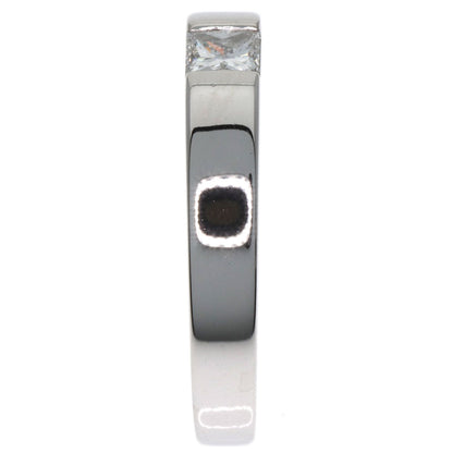 CARTIER Tank 1P Diamond #49 Ring K18 White Gold Ladies [Used]
