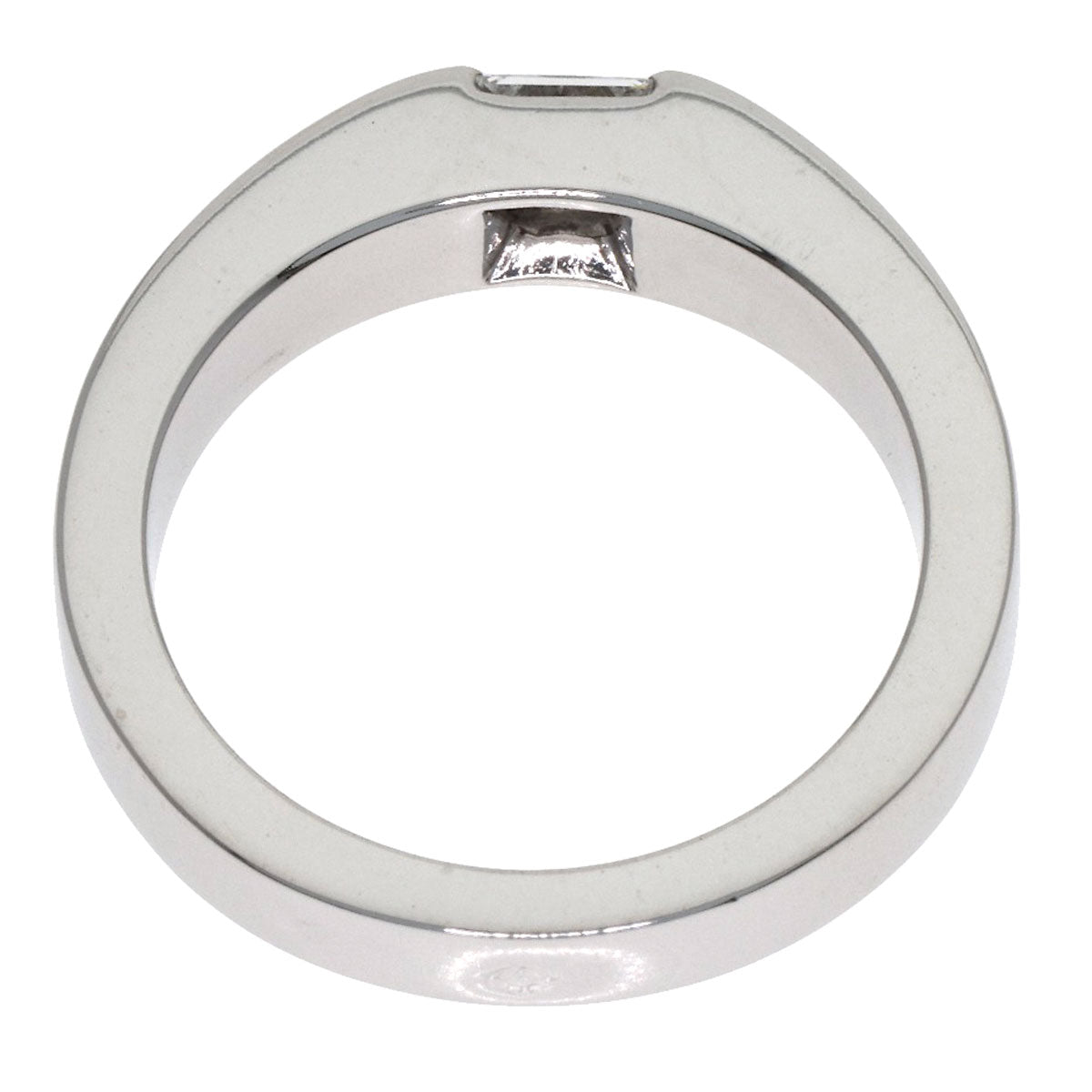 CARTIER Tank 1P Diamond #49 Ring K18 White Gold Ladies [Used]
