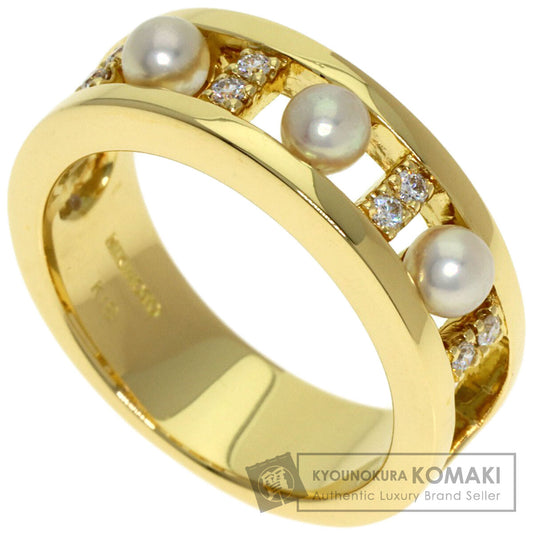 MIKIMOTO Pearl Pearl Diamond Ring K18 Yellow Gold Ladies [Used]