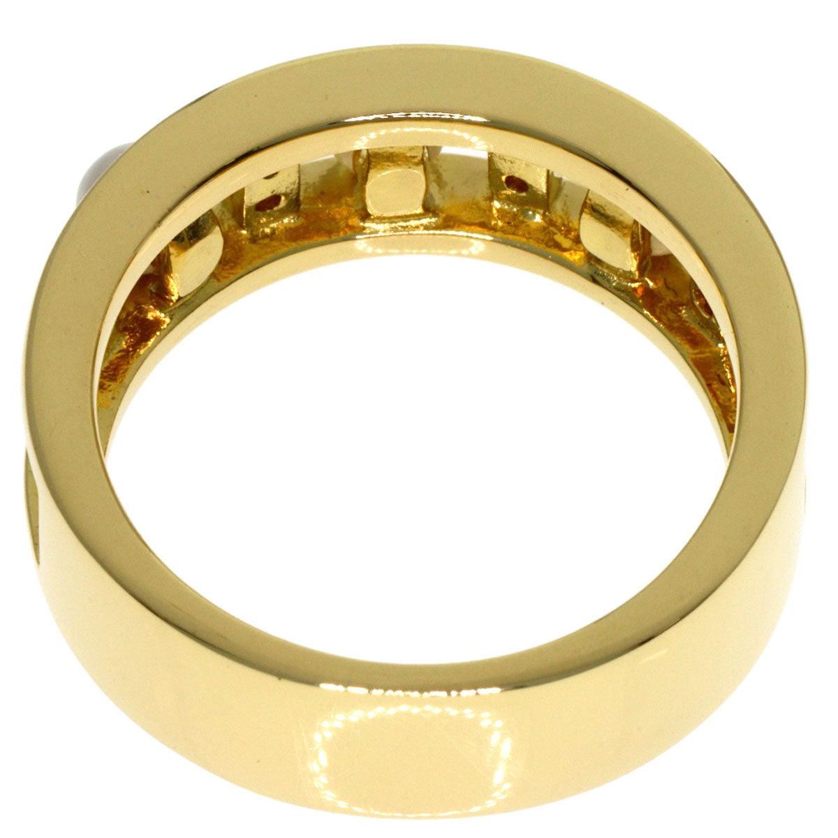 MIKIMOTO Pearl Pearl Diamond Ring K18 Yellow Gold Ladies [Used]