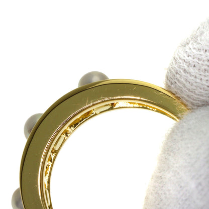 MIKIMOTO Pearl Pearl Diamond Ring K18 Yellow Gold Ladies [Used]