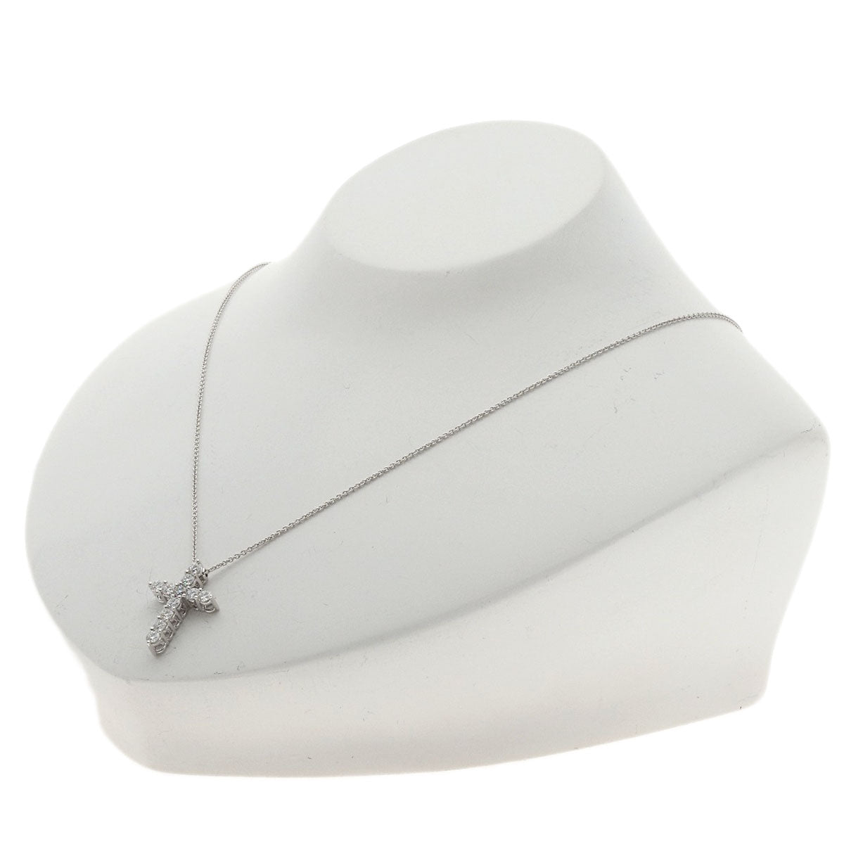 GRAFF Small cross diamond Necklace K18 White Gold Ladies [Used]