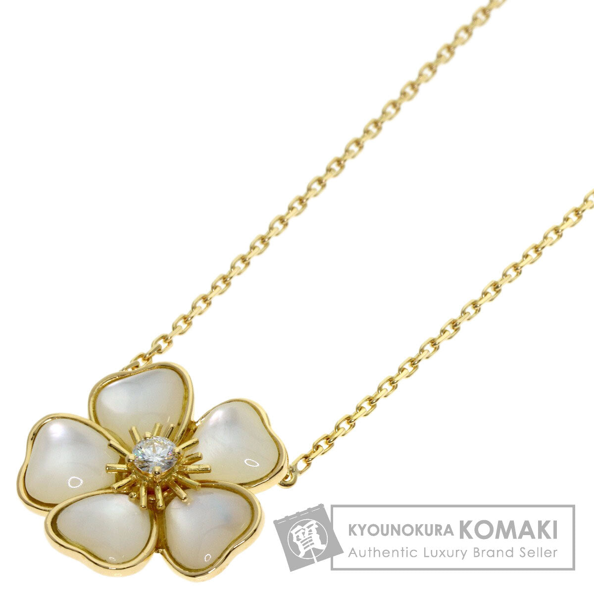 Van Cleef & Arpels Mini Naval Shell Necklace K18 Yellow Gold Ladies [Used]