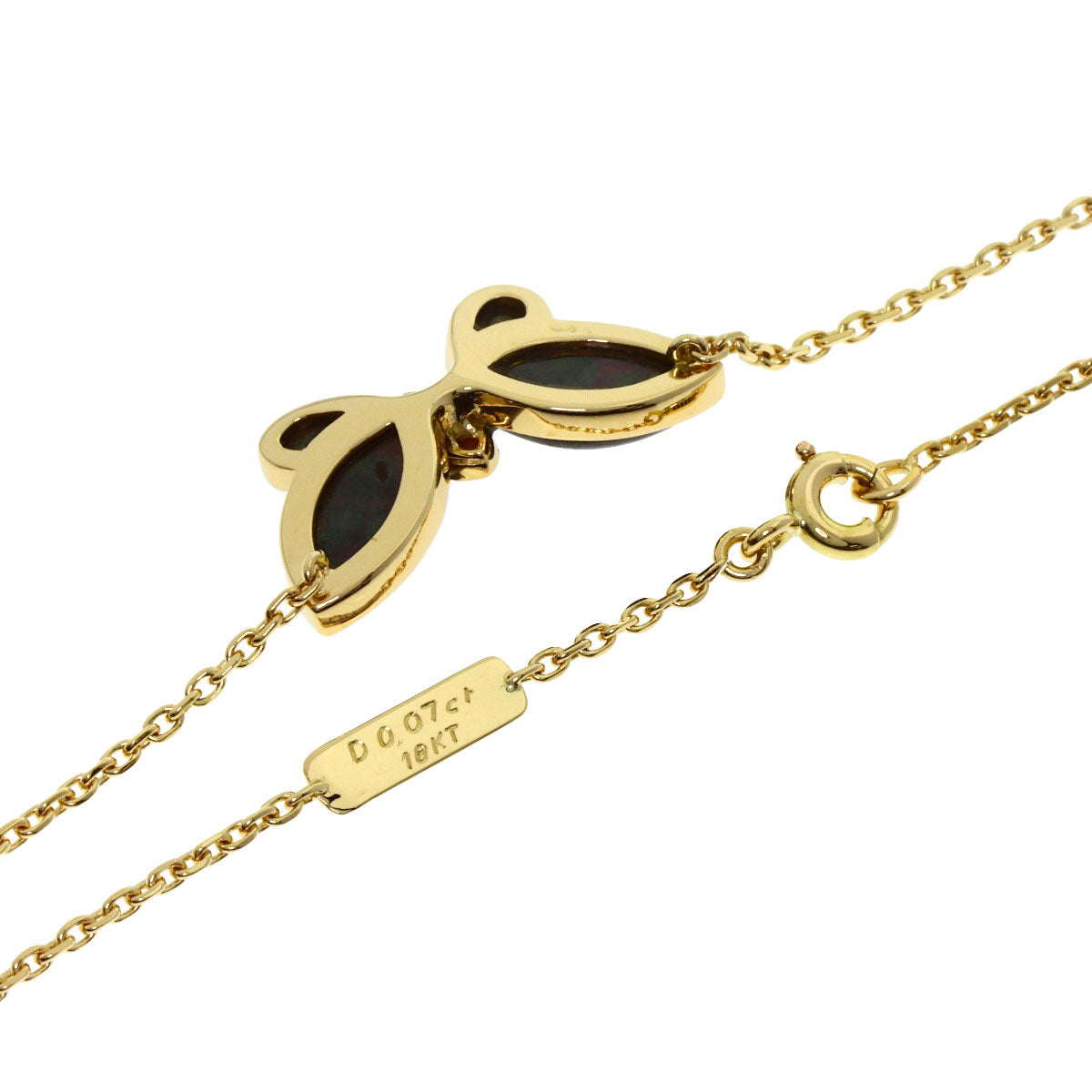 Van Cleef & Arpels Papillon Black Shell Necklace K18 Yellow Gold Ladies [Used]